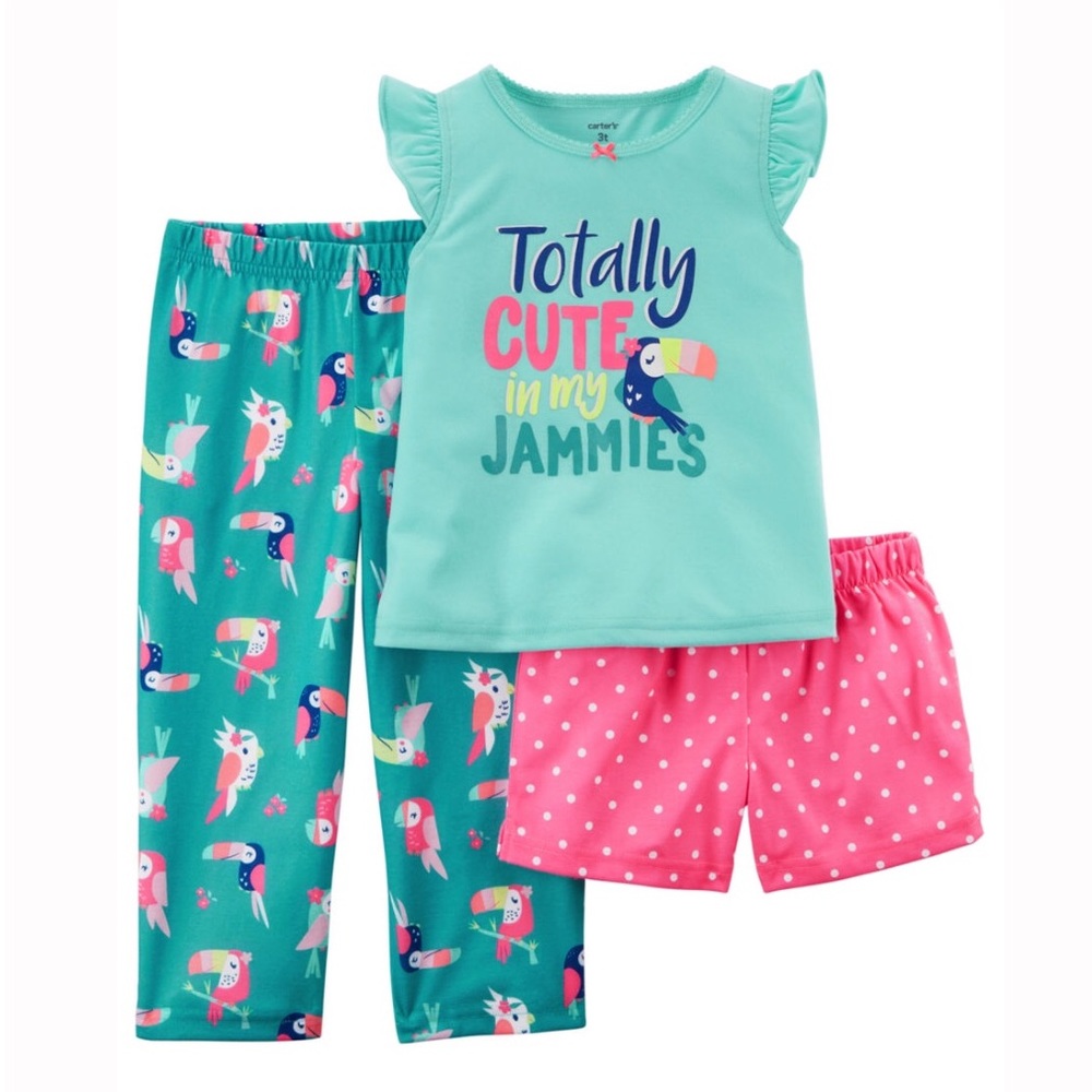 New Carter’s 3 piece Baby Girl Pajama Set